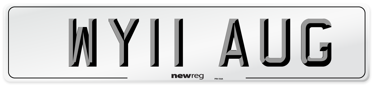 WY11 AUG Number Plate from New Reg